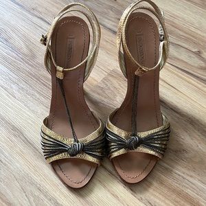 BCBG MaxAzria Gold Foil Heels